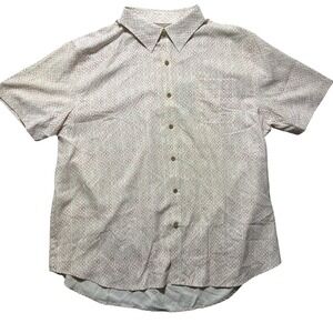 Nat‎ Nast Mens XL American Fit Silk Short Sleeve Button Down Shirt Circles Print